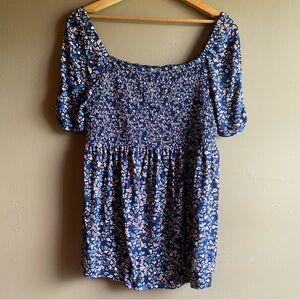 Isabel Maternity by Isabel & Ingrid Floral Print Women’s Large Navy Blue Pink LG